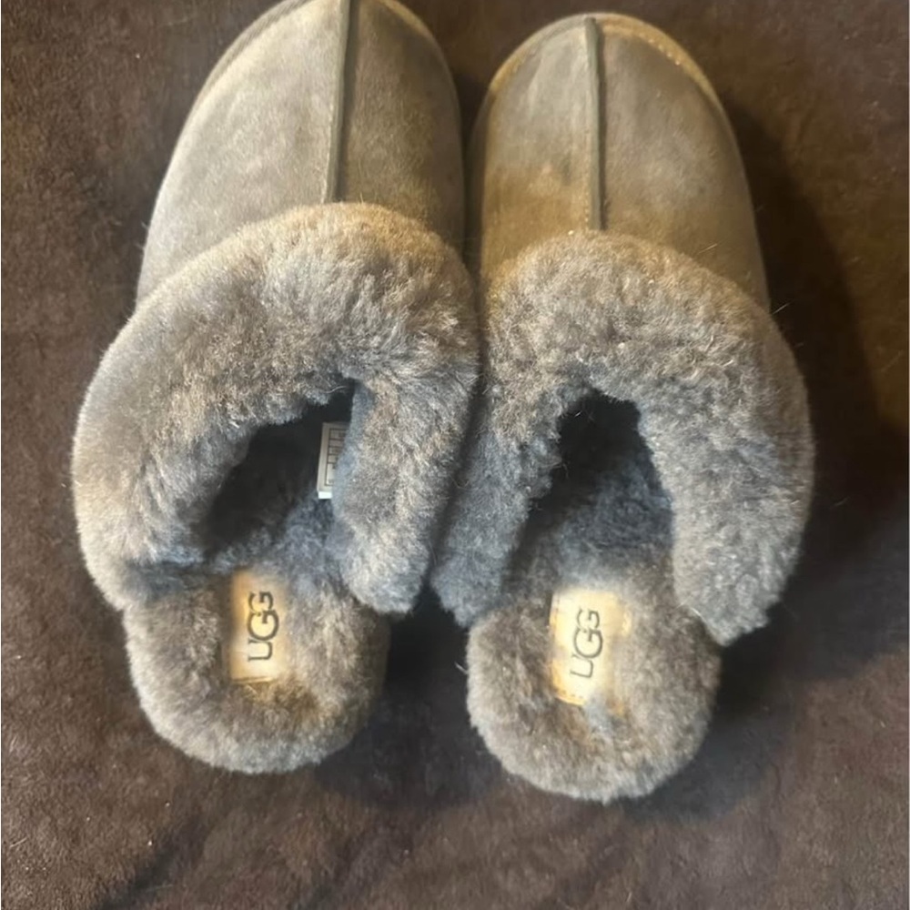 UGG Gray Shearling Mules
